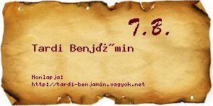 Tardi Benjámin névjegykártya
